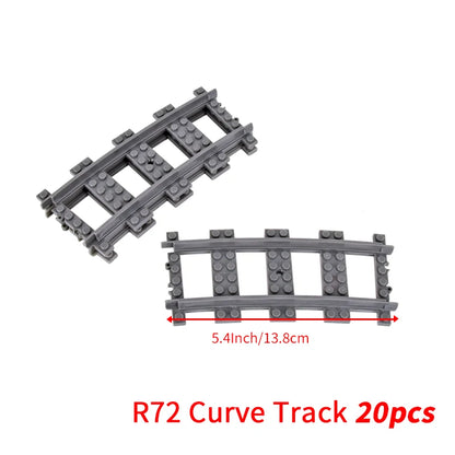 MOC City Bricks Train Flexible Construction Parts Railway Curve Track R104 Building Blocks Model Accessories Compatible 53401