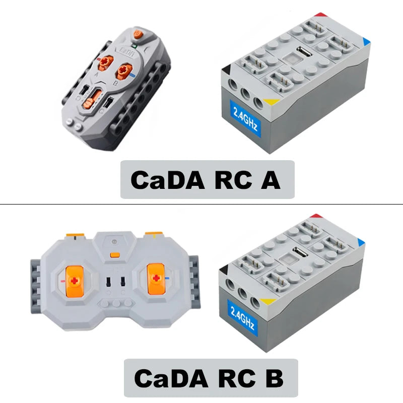 CaDA Technical-Compatible L Motor Upgrade Kit with Remote Controller for Building Blocks Car Model DIY Projects