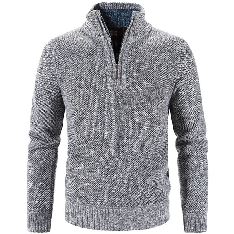 Men Sweater Jacket Winter Autumn Cold Coat Fleece Zipper Cardigan Soft Jumpers Turtleneck Warm Y2K High Quality Outerwear