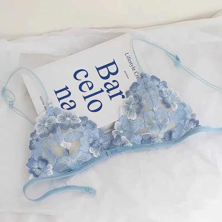 Super Sexy See-Through Lace Bra Set Hollow Out No Underwire French Triangle Bralette and Panties Women Hot Lingerie 2026 Fashion