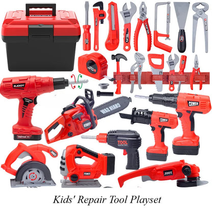 Repair Tool Set Pretend Play Toy Playset Power Drill Screwdriver for Build Simulated Construction Toys Birthday Gift