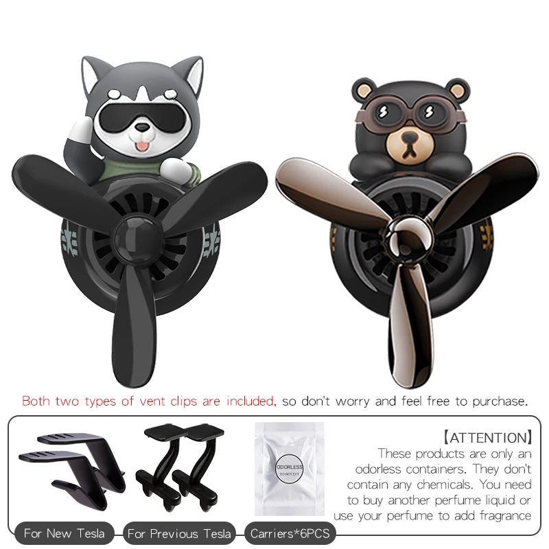 No perfume DIY fragrance car decoration For Tesla Model 3/Y rotating ornament air freshener vent clip aroma diffuser accessories