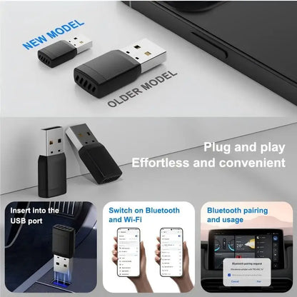 Wireless CarPlay Android Auto 2IN1 Type-C USB Wired to Wireless CarPlay Android Auto Adapter Bluetooth for VW Audi Volvo Toyota