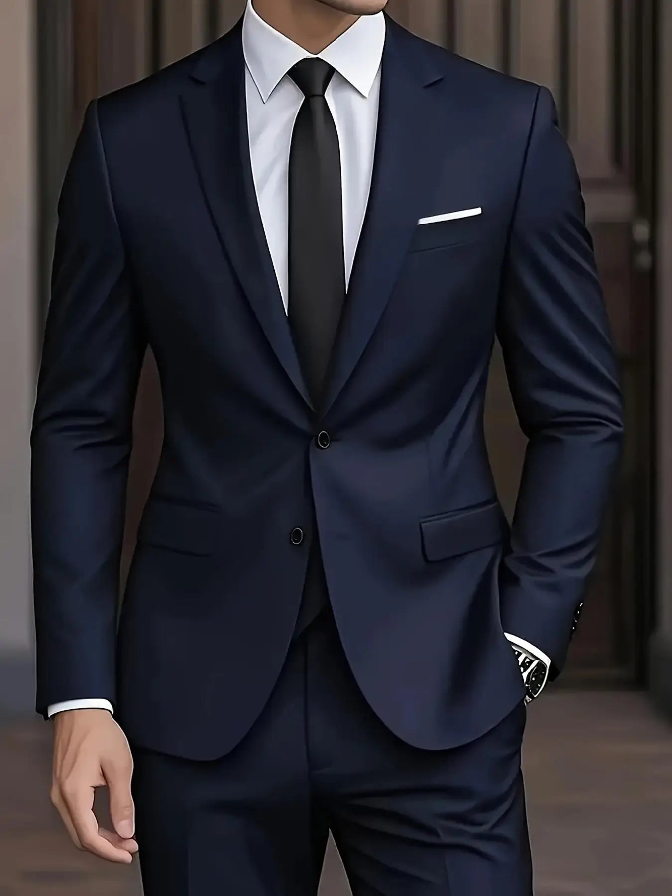 Men's Burgundy 2-Piece Suit Set (Blazer + Trousers Only, No Vest Included),Slim Fit Formal Business Wedding Party Jacket & Pants