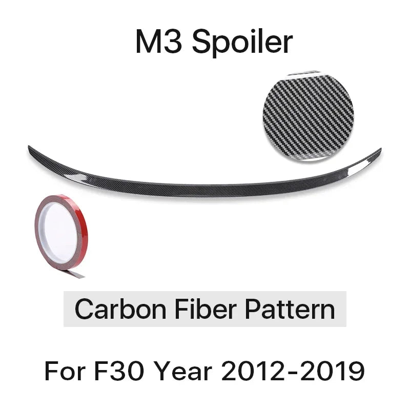 Carbon Fiber Rear Bumper Lip Trunk Wing MP M4 PSM Style Roof Spoiler Kit For BMW 3 Series F30 F31 F35 2012-2019 Gloss Black
