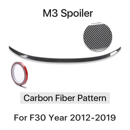 Carbon Fiber Rear Bumper Lip Trunk Wing MP M4 PSM Style Roof Spoiler Kit For BMW 3 Series F30 F31 F35 2012-2019 Gloss Black