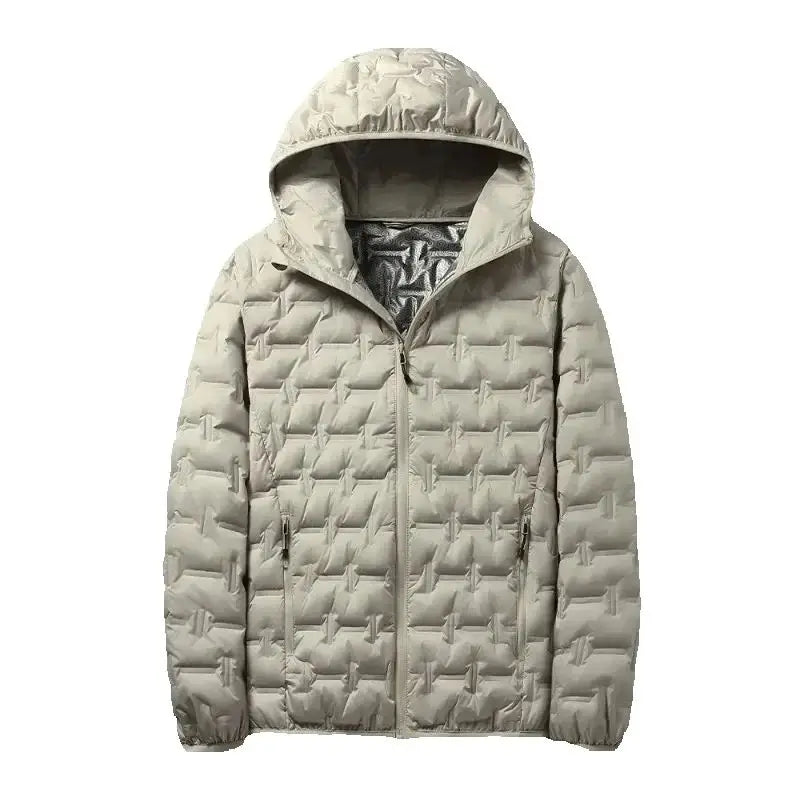 Men Graphene Down Jacket Winter Solid Color Lightweight Short Coat Casual Outdoor Puffer Jacket