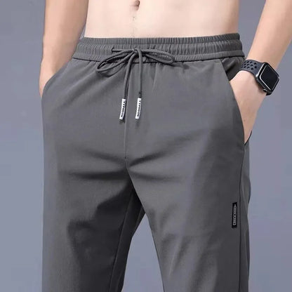 Men's Casual Fleece Lined Loose Fit Straight Leg Sports Pants Autumn Winter Outerwear Spring Cargo Trousers Polyester Fiber