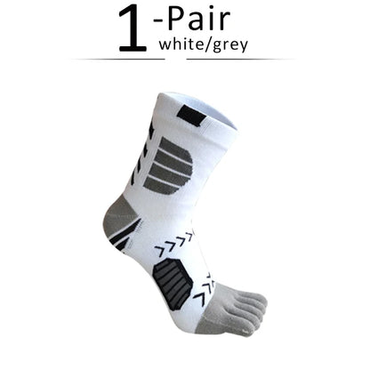 1/5 Pairs Sport Toe Socks Compression Cotton Sweat-Absorbing Deodorant Bike Marathon Fitness Outdoor Basketball 5 Finger Socks
