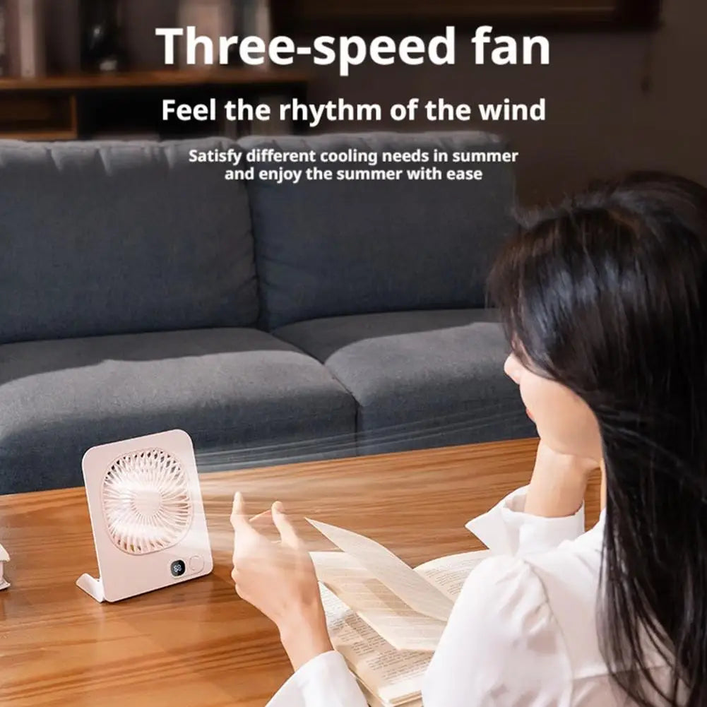 USB Rechargeable Magnetic Mini Desk Fan Portable Quiet Cooling Fan for Office