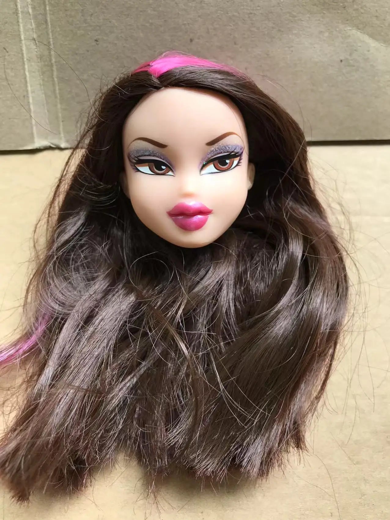 2001 Version Rare Face Doll Heads Classic Bratss White Brown Skin Colorful Hair Girl Boy Doll Parts for Collectors