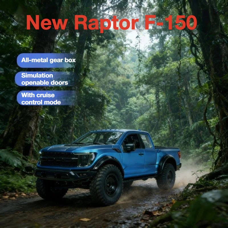 HX New F-150 Raptor 1:12 Large Scale 4WD Off-Road Vehicle Pickup Truck Remote Control Model Car RC Climbing Car Toy F150 Raptor