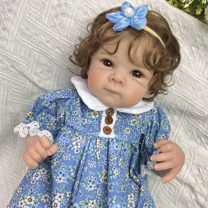 AONPENG Full Vinyl Body 45 CM Sweet Reborn Baby Doll Toy for Girl Lifelike Handmade Fashion Birthday Gift Play House Bedtime Toy