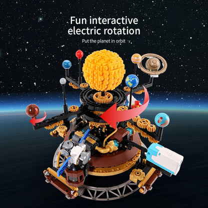 946PCS Electric Solar System Planetarium MOC Building Blocks DIY STEM Educational Home Decor Toy Kids Birthday Gift