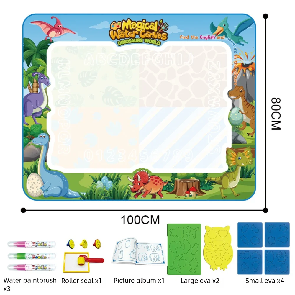 Magic Water Drawing Mat Canvas Reusable Painting Board Doodle Color Reveals When Wet With Mat Pens Sketchbook Tracing Boards
