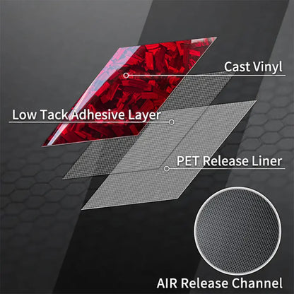 Glossy Red Forged Carbon Fiber Vinyl Wrap Film Self Adhesive Waterproof Decal Sticker For Car Motorcycle Scooter Auto Accessorie