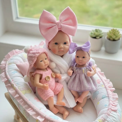 1 PCS/3 Styles Washable Soft 6-13Inch bebe reborn de silicona Girl Dolls With Handmade Paint Skin Newborn Silicone Dolls