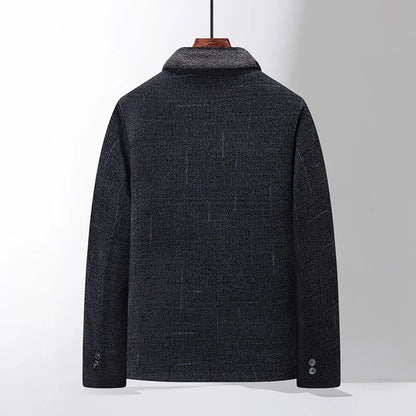 2024 Men Woolen Coats Men's business Casual Trench Coat Winter Coat with wool inner Man Autumn and Winter Wool Coat for Men