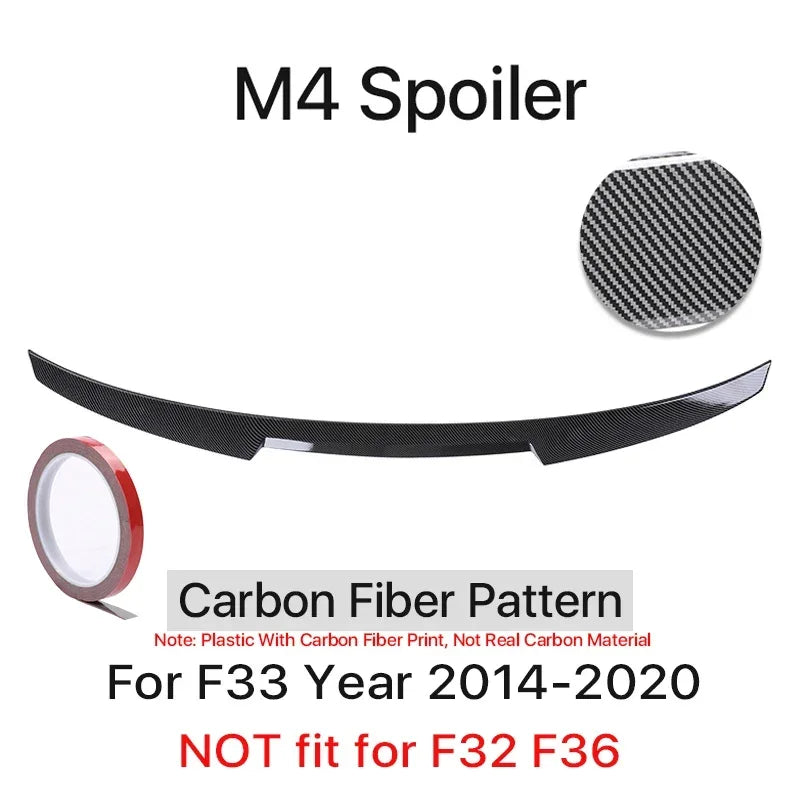 Rear Trunk Spoiler Bumper Lip For BMW 4 Series F32 F33 F36 Carbon Fiber PSM M4 MP Style Wing Tail Kit 2014-2020 Gloss Black