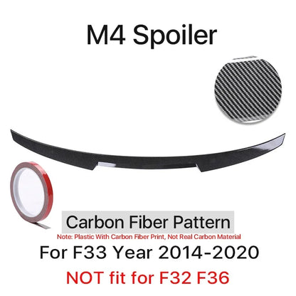Rear Trunk Spoiler Bumper Lip For BMW 4 Series F32 F33 F36 Carbon Fiber PSM M4 MP Style Wing Tail Kit 2014-2020 Gloss Black