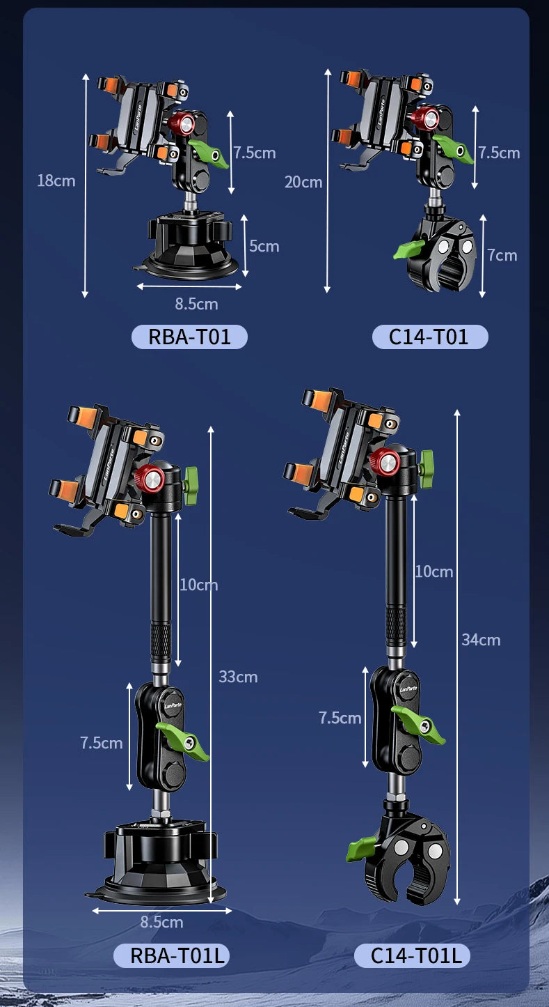 Apex Rush Car Phone Holders  360°Adjustable Metal Five-Claw Phone Clamp Military-Grade Strongest Suction Car Mount