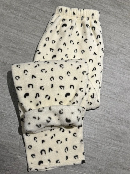 Thickened Fleece Sleep Pants Women's Long Trousers Winter Home Sweet Walking Pants Student Can Wear out for a Walk Pants