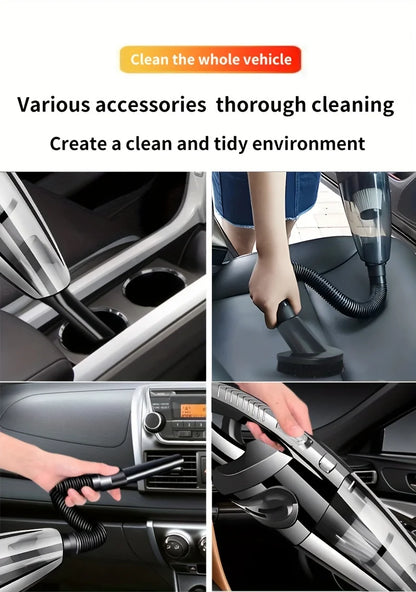 Car Cordless Vacuum Cleaner - High-Capacity Portable for Car Cleaning with Upgraded Aluminum Blade Suction Port, Powerful Motor
