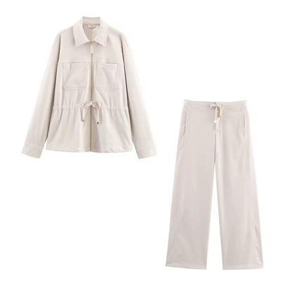 Autumn Pants Sets Women's 2025 New Fashion Loose Elegant Warm Women's Sets Chic Street Travel Holiday Autumn 2-piece Suits