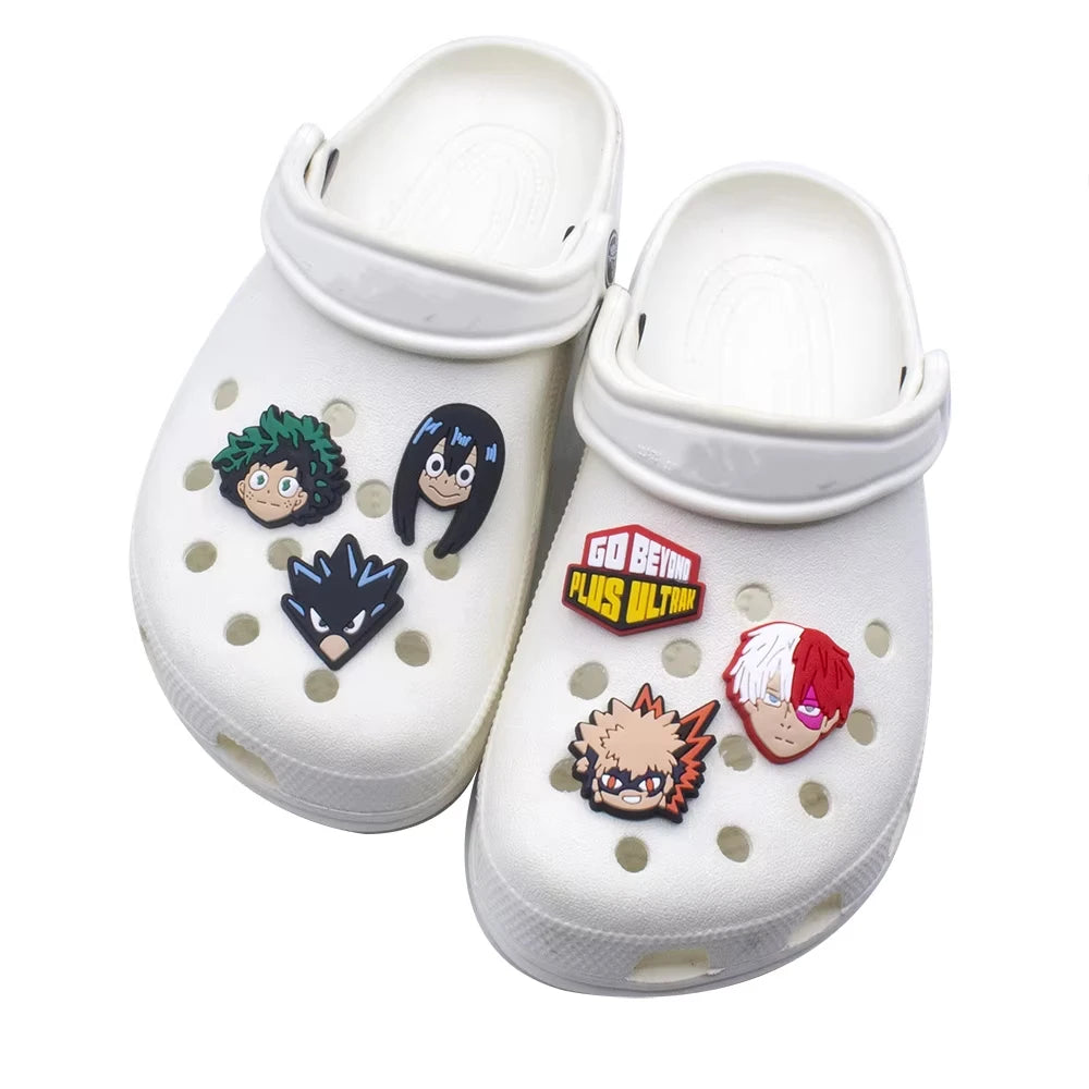 Hot Toys Japanese Manga 10-132pcs Shoe Charms My Hero Academia PVC Shoe Accessories Decoration Party Kids Xmas Halloween Gifts