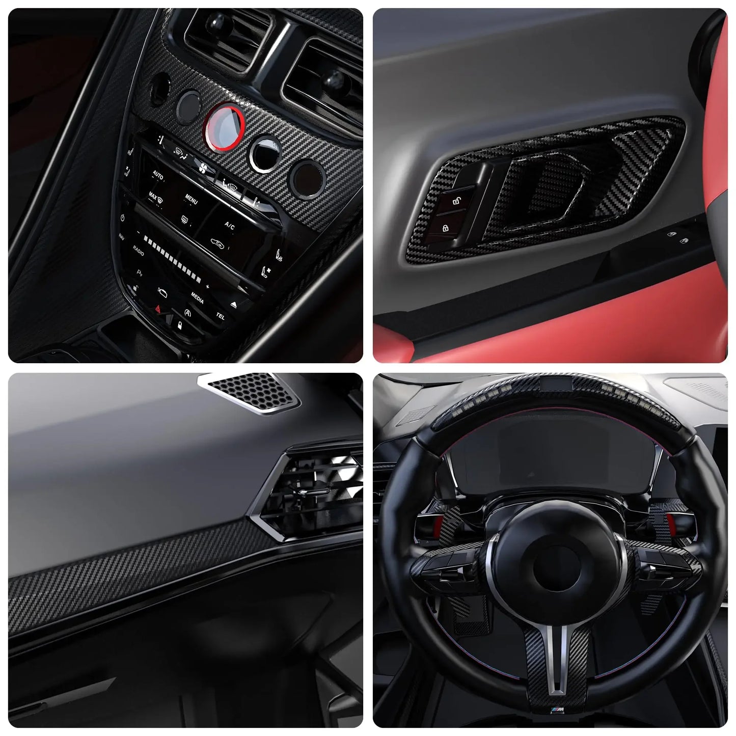 1-10m Nano Carbon Fiber Car 3D Tape Sticker Wrap Door Mirror Paste Protector Strip DIY Protection Film Waterproof Adhesive Vinyl