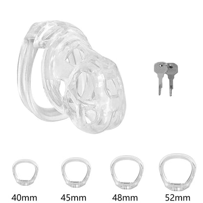 Soft Silicone Chastity Cage Device Anti-Cheating Penis Lock with 4 Size Cock Rings Penis Restraints for Men Discreet Sex Toys