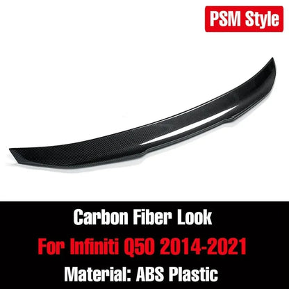 For Infiniti Q50 2014-2021 Rear Wing Lip Car Rear Trunk Boot Lip Spoiler Wing Extension Rear Wing Spoiler Lip BodyKit Auto Parts
