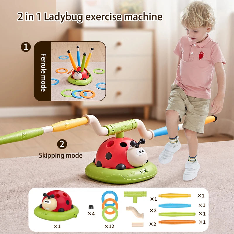 4 Styles Ladybug Multifunction Exercise Machine Ferrule Jump Rocket Launcher Toy Sports Entertainment Game Outdoor Educational
