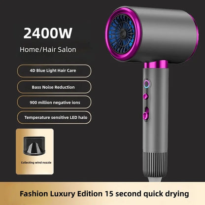 New High-Speed Hair Dryer 2400W High Power 15 Second Quick Drying Silent Negative Ion Hair Care Home Hair Salon Hair Dryer