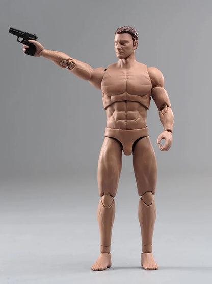 ANT AM116 1/12 Scale Male Muscle Action Figure with Head Hands Gun Shoes Model 6-inch Male Soldier Flexible Joint Strong Body