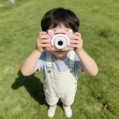 2026 New Rabbit Cartoon Kids Camera HD Dual Lens Selfie Digital Camera Toy for Boys Girls Christmas Birthday Festival Gift
