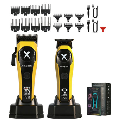 BRDCLIP Professional 7500RPM Barber Hair Clipper Set DLC Blade Base Charger 2-Speed Hair Trimmer Salon Use for Men Shaver