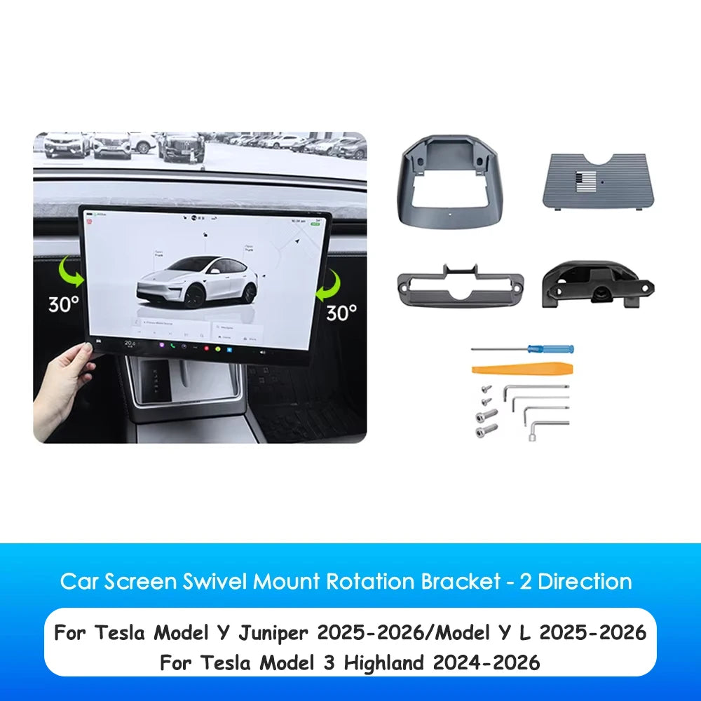For Tesla Model 3 Highland & Model Y Juniper 2025-2026, 4-Way 2-Way Screen Rotating Bracket Swivel Display Mount