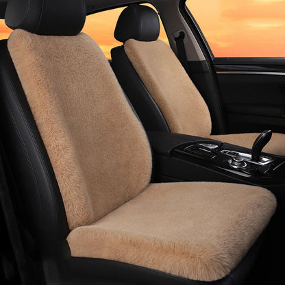 2/3/4pcs Super Soft Fluffy Rabbit Faux Fur Car Seat Cover Winter Plush Warm Thick Home Car Seat Cushion Pad Neck/Waist Pillow