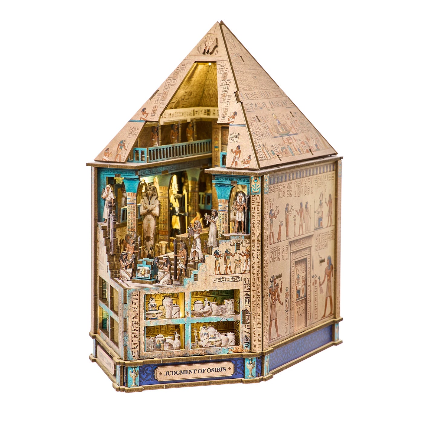 Book Nook Kit  3D Wooden Puzzle Egyptian Pharaoh MummyDIY Miniature Dollhouse Pyramid Model Building Home Decoration Gifts
