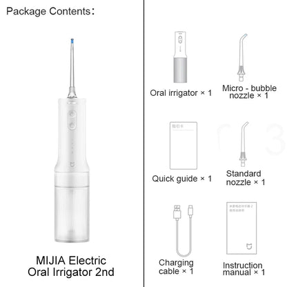 MIJIA Electric Oral Irrigator2,IPX7 Waterproof Rating,200ML Water Tank,3 Frequency Conversion Modes,Water Flosser Dental