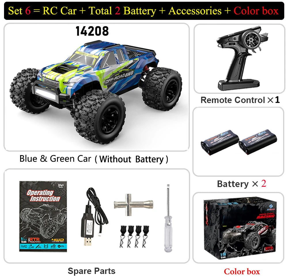 MJX Hyper Go 14207 14208 1/14 Brushless RC Car 2.4G 4WD Electric High Speed Off-Road Remote Control Drift Monster Truck for Kids
