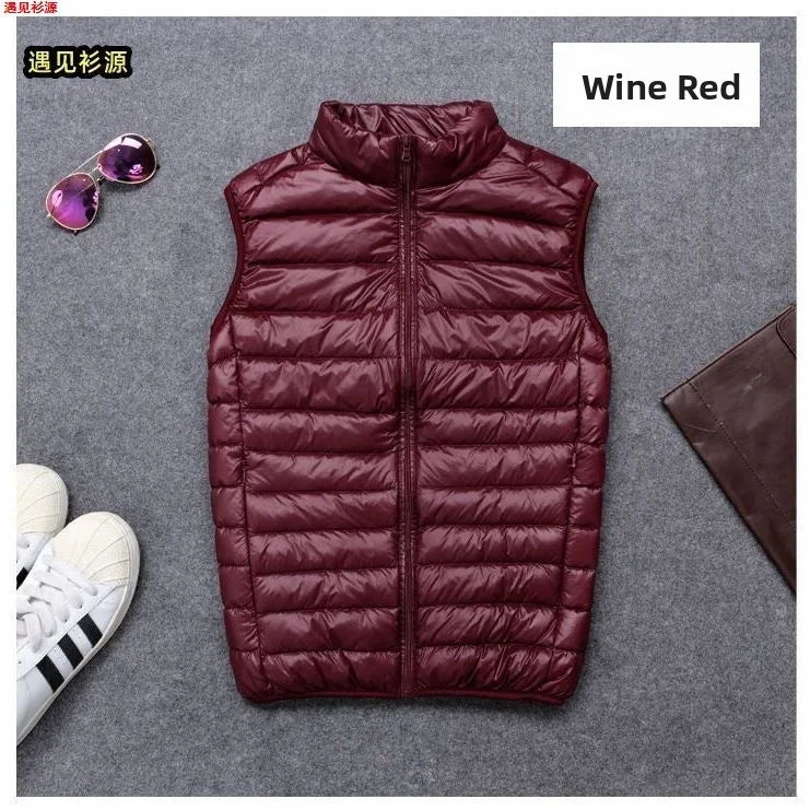 Ultra-Light down Vest Men's Spring Autumn Winter Fashion City Style Standard Fit Youth Daily Wear Couple's Style Vest