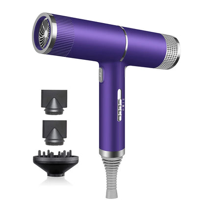 Professional Ionic Blow Dryer Low Noise Hairdryer with Nozzle Powerful Hot and Cold Salon Professional Hair Dryer
