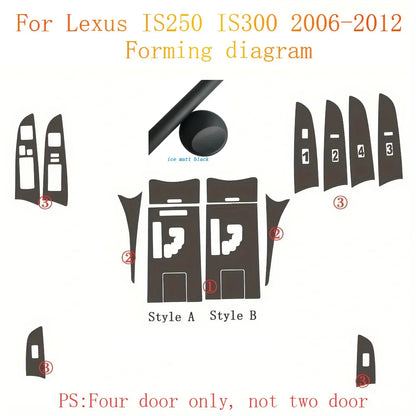 For Lexus IS250 IS300 2006-2012 Interior Central Control Panel Door Handle Carbon Fiber Stickers Decals Car styling Accessorie