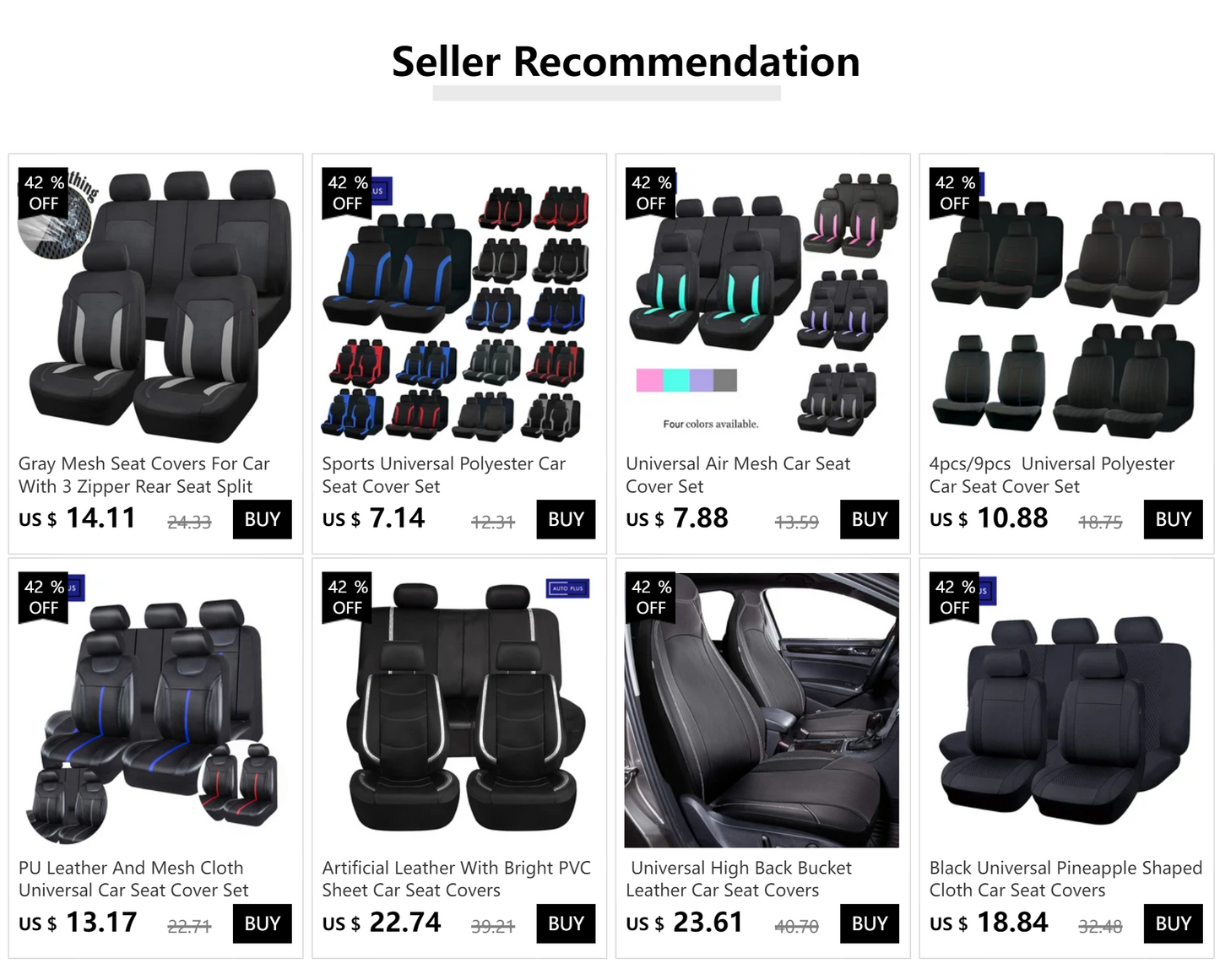 AUTOKING Universal  Car Seat Cover Set Car Accessories Interior for Women Man Fit for Most Car SUV Truck Van Seat Protector