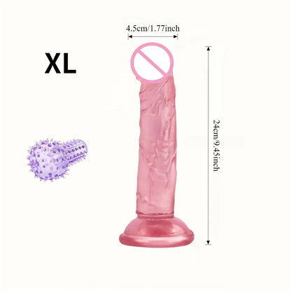 Soft Jelly Dildos Strong Suction Cup Waterproof Realistic Dildo Pink Penis Adult Sex Toys for Women Dick Vagina Anal Masturbator
