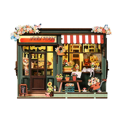 AW03-003 Creative handmade DIY small Xinye flower house mini building model DIY three-dimensional wooden house