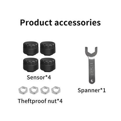 2026 Bluetooth External Tire Pressure Monitor BT TPMS Sensor For Motorcycle Car Van RV and Truck APP View 6 Major Abnormal Alarm