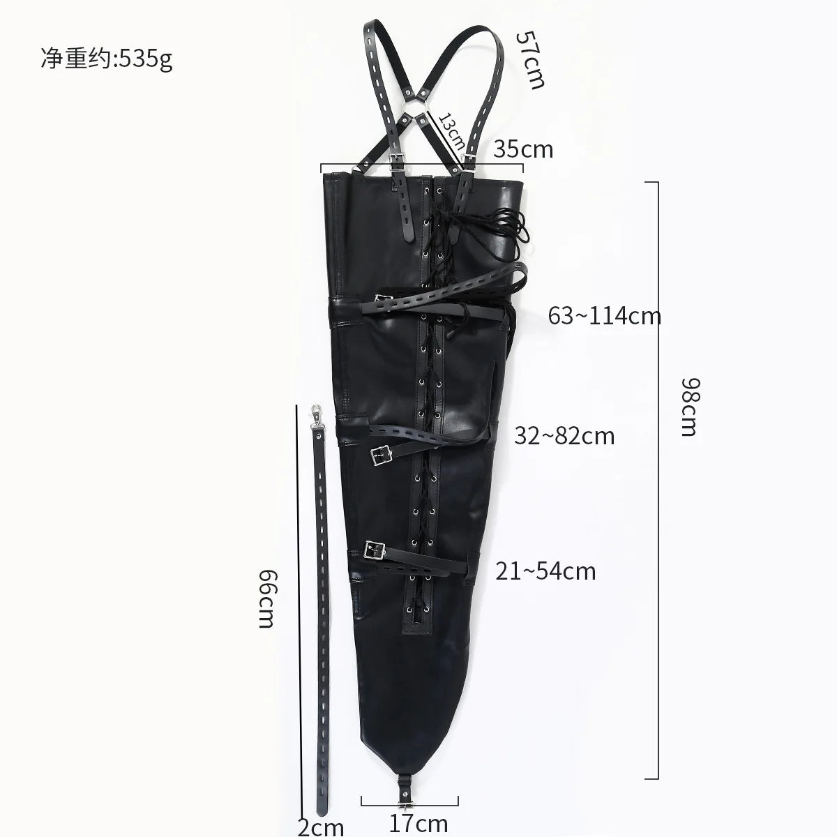 BDSM Mermaid Restraint Bag Leather Straitjacket Fetish Half Body Bondage Legging Binder Slave Ankle Cuff Binding Erotic Sex Tool